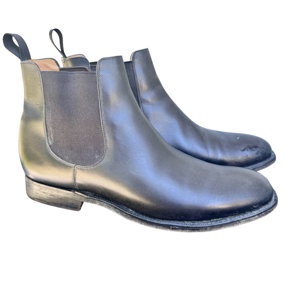 Churchs Amberley Black Leather Chelsea Boots Custom Grade Mens 8.5 F 100 UK